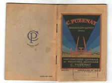 BOURBON-LANCY (71) USINE de MACHINES AGRICOLES "C. PUZENAT" CATALOGUE de poche