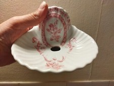 ANCIEN PRESENTOIR SALLE BAIN PORTE SAVON PORCELAINE DE PARIS FORME COQUILLAGE 