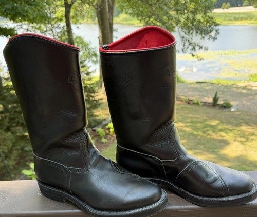 Black wesco motorcycle boots - black,