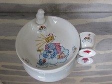 Assiette a bouillie BEBE  + coquetier - Les Bisounours Grognon - Daté de 1986