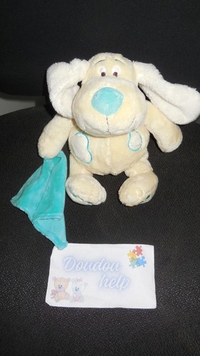 Doudou peluche chien beige - chien,