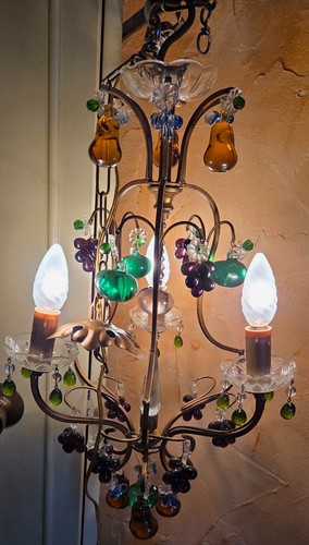 Murano lustre cage fer - lustre,