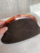 Pochette GUËRLAÎN en daim marron - Vintage - 20 x 12 cm