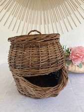 525⚜️ Décoration Ancien Panier Rond en Osier Pour Pommes de Terre Diamètre 20 Cm