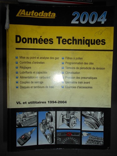 Livre données techniques - données,