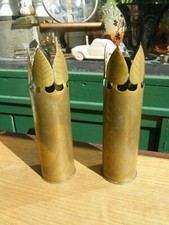 Vase Obus Artisanat Tranchée Trench Art St Quentin 1914 1918 Poilus