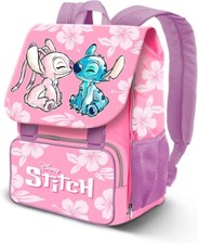 Stitch Et Angel Rose Grand Sac À Dos Extensible 45x30cm École Élémentaire Fille