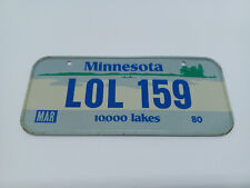Plaque d'immatriculation américaine Vintage " Minnesota 80 "  vélo ancien USED