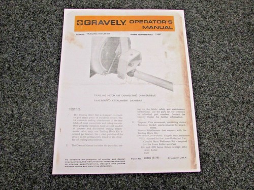 Gravely trailer hitch - trailer, kit