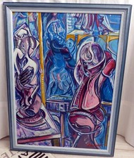 Grande huile sur panneau –