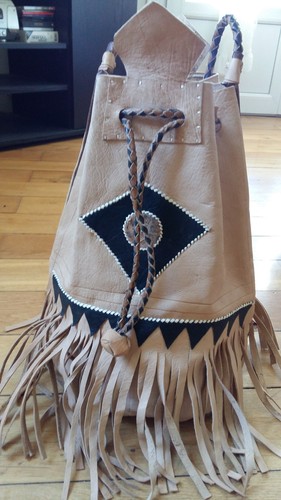 Sac seau cuir - , naturel