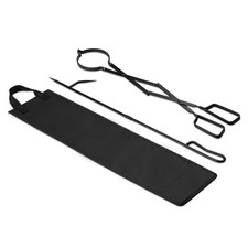 Pince cheminée et tisonnier - 2x accessoire bûche bois charbon poêle à bois