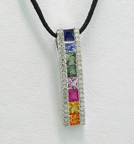 Pendentif rainbow saphir - pendentif,