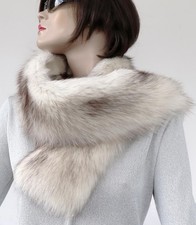 Fourrure Écharpe Renard Bleu Vison Étole Côtés Manteau Filets Blanc Naturel