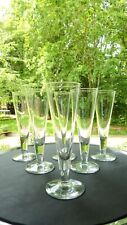 Baccarat / 6 flutes à Champagne en  cristal 19e Siècle