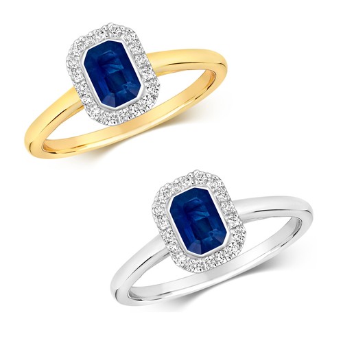 Bague solitaire blanc jaune - solitaire, blanc/jaune