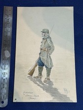 DESSIN AQUARELLE WW1 SOLDAT