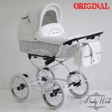 CARRYCOT En Osier Scarlett, Poussette Bébé Mode + Housse De Pluie Gratuite