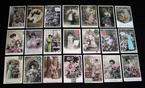 Femme coiffure 1900 jolie robe - femme,