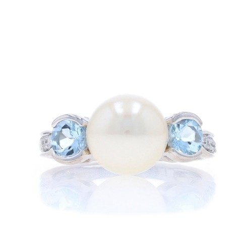 Bague blanc avec perle - bague,