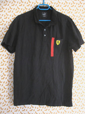 Polo Puma Ferrari official Noir Vintage Coton Jersey Homme - L