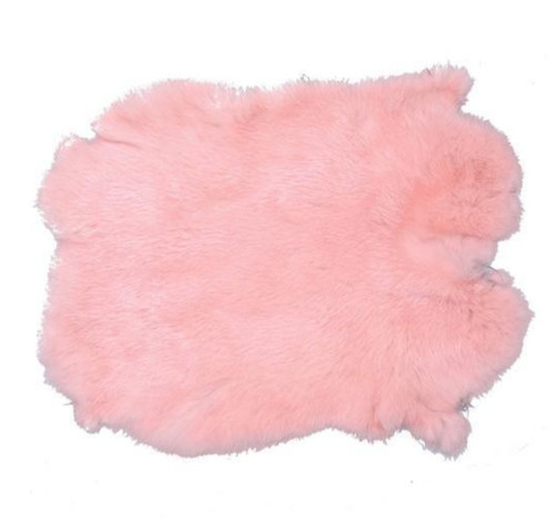 Peau lapin naturelle rose - lapin,