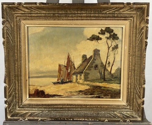 Ancienne huile sur panneau - huile,