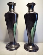 Paire de vases en céramique AIRAIN de THULIN, Belgique, H - 31 cm