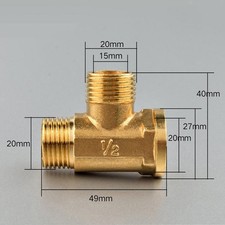 1/2" 3 Voies En Laiton Mâle