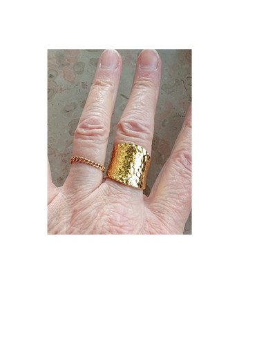 Bague large martelée plaqué - martelée,