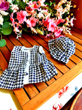 robe  avec le chapeaux carreaux poupee mode et travaux marie francoise emile