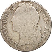 Monnaie, France, Louis XV, 1/2 Écu au bandeau, 1/2 ECU, 44 Sols, 1748, Riom