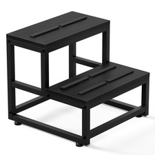 Marchepied 2 Marches pour Adultes et Enfants - Escabeau Solide en Bois Nature...