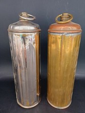 LOT DE 2 BOUILLOTES ANCIENNES METAL & LAITON CHAUFFERETTE DE LIT FIN XIX