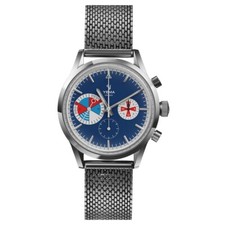 YEMA Yachtingraf Acier Chronographe Hybride Mécanique Quartz Bleu Montre Homme