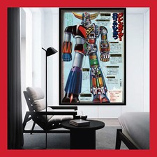 TOILE POSTER GOLDORAK COTON AFFICHE 1976 FIGURINE GRENDIZER UFO ROBOT COLLECTION
