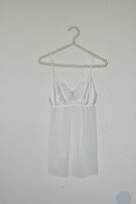 White Satin Rhinestone Sheer
