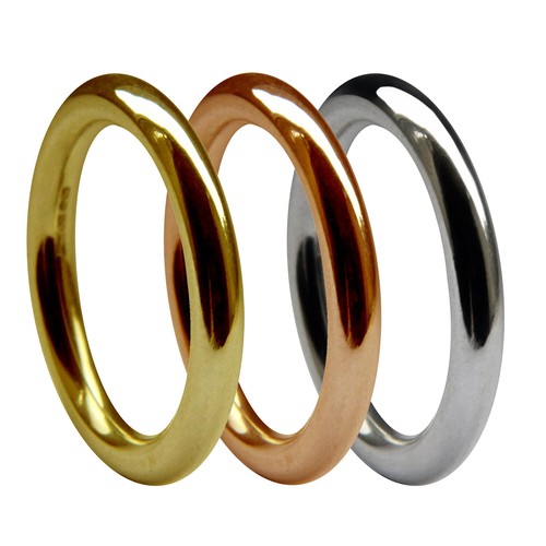 3mm 9ct jaune blanc - 3mm,