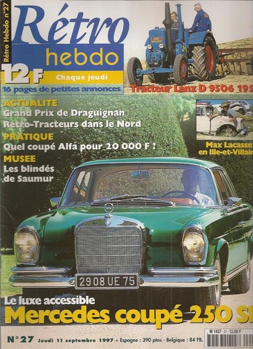 Retro hebdo mercedes 250 se - mercedes,