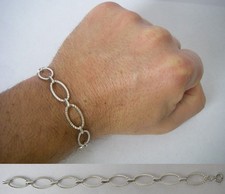 17.5CM / JOLI BRACELET  mailles OVALES 6gr en Argent massif POINCON CRABE N°170