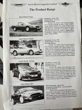 Catalogue / Brochure ASTON MARTIN VIRAGE / VOLANTE / VANTAGE / DB7 de 1993 -