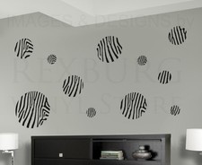 Zebra Pattern Circle Mural Wall Decal Vinyl Sticker Art Decor Decoration G53