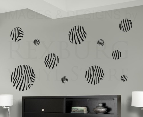 Zebra pattern circle mural - pattern,