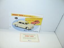 1 fiche + certif. DINKY TOYS ATLAS repro ref 24 E, renault dauphine
