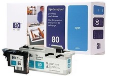 Tête d'impression + Dispositif De Nettoyage C4821A / HP80  Original Neuf Cyan