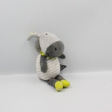 Doudou zèbre gris blanc vert