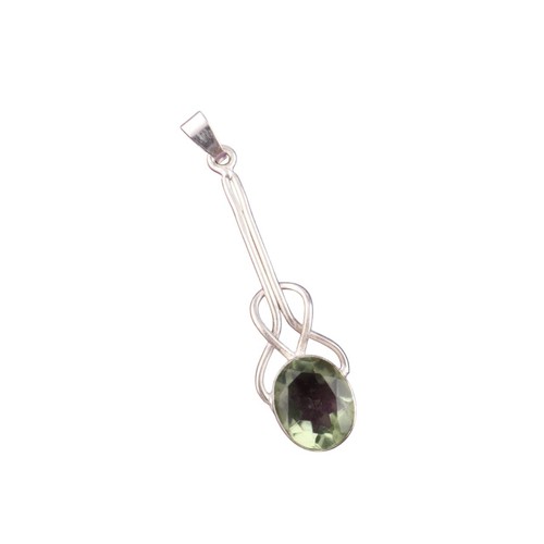 Pendentif mariage ovale vert