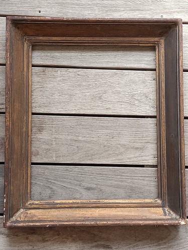 Cadre ancien bois patine - cadre, brune