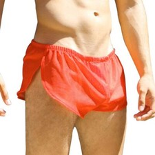 Hommes Lâche Slips Boxer Shorts Mâle Engrener Sexy sous-vêtements Orange L