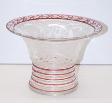 -ANCIEN VASE COUPE CRISTAL de BOHEME très fin décors gravés 3 cartouches D